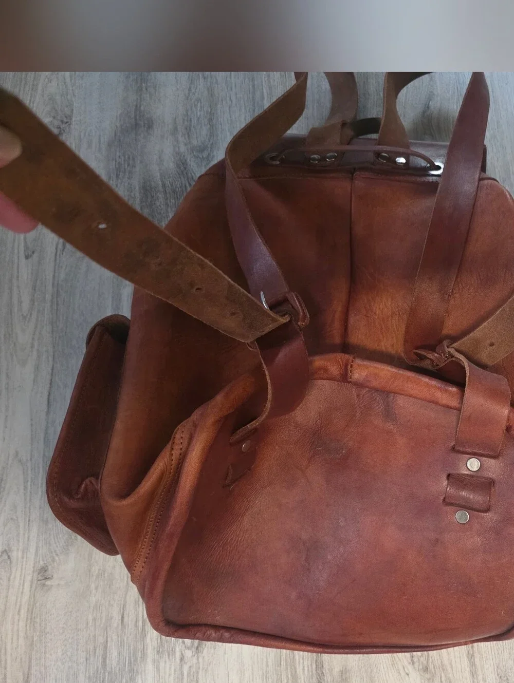 X-Large All Tan Mexican LEATHER Cargo Backpack 🎒